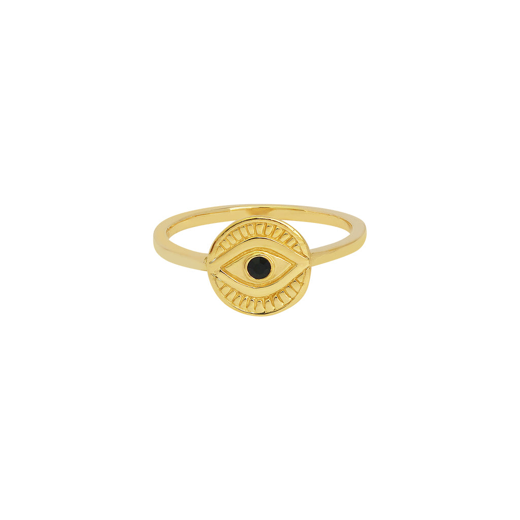 Evil Eye Round Ring – Gold Filled or Silver | MEZI | MEZI