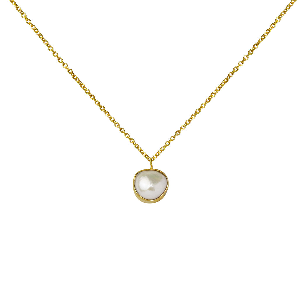 Noe freshwater pearl gold pendant | MEZI