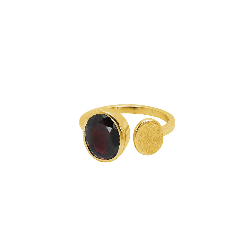 Aliza semi precious 2 micron gold ring