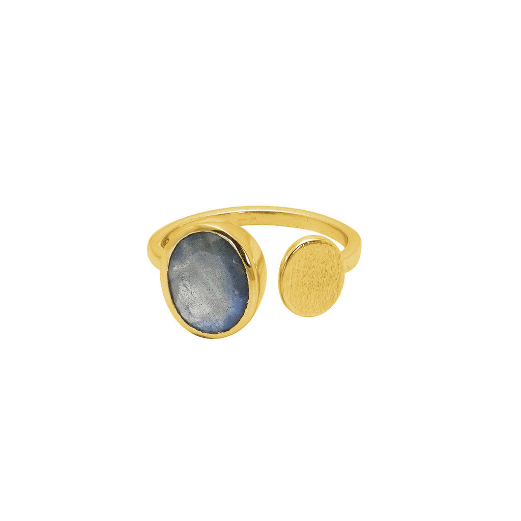 Aliza semi precious 2 micron gold ring