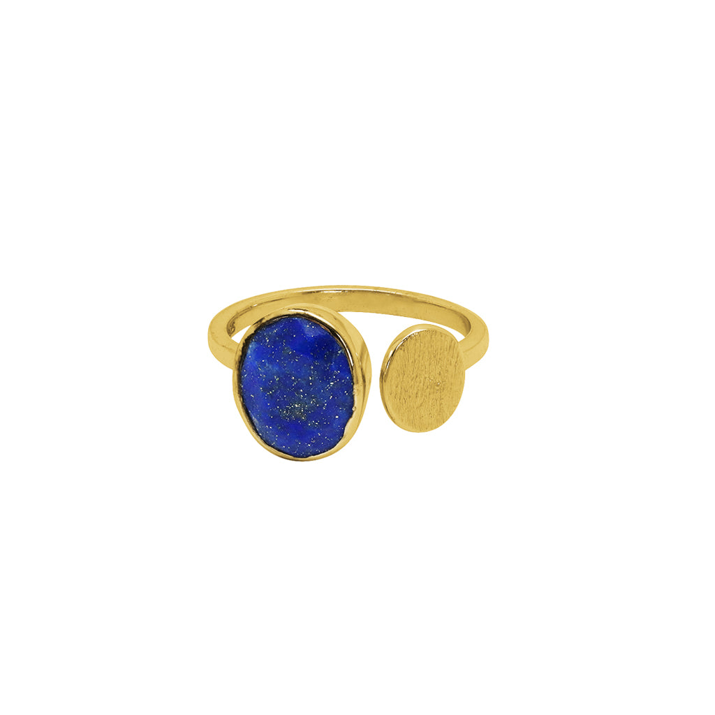 Aliza semi precious 2 micron gold ring
