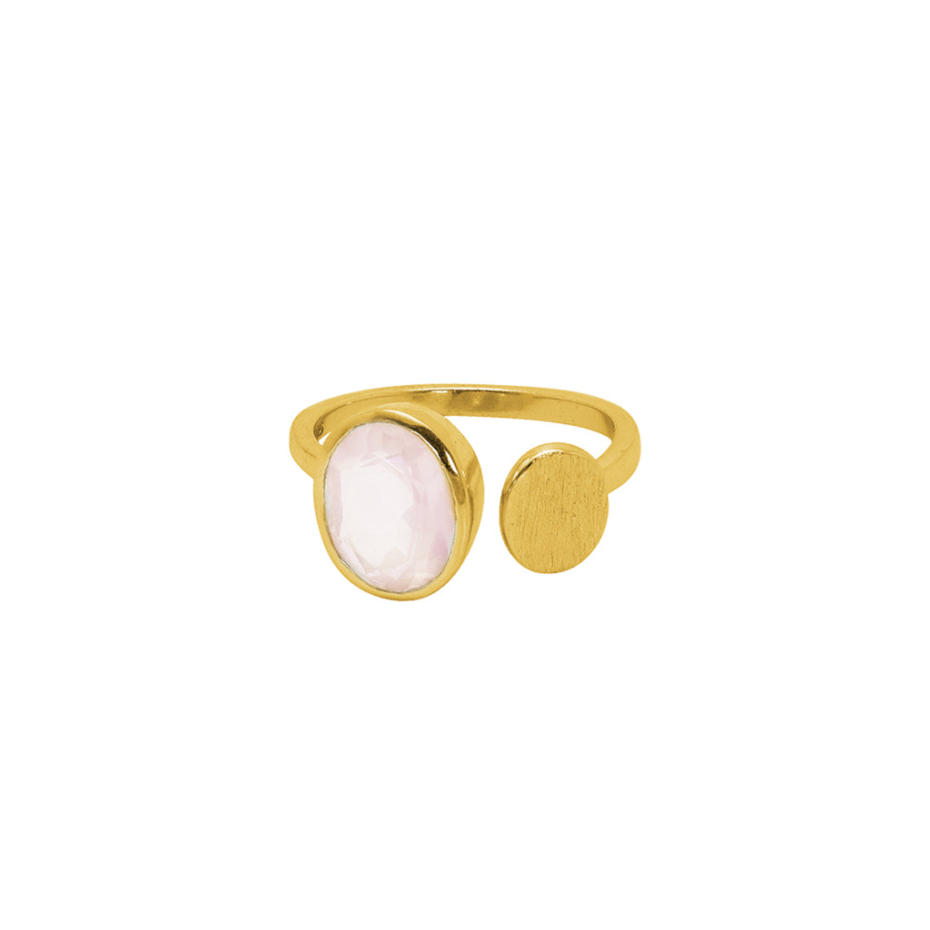 Aliza semi precious 2 micron gold ring