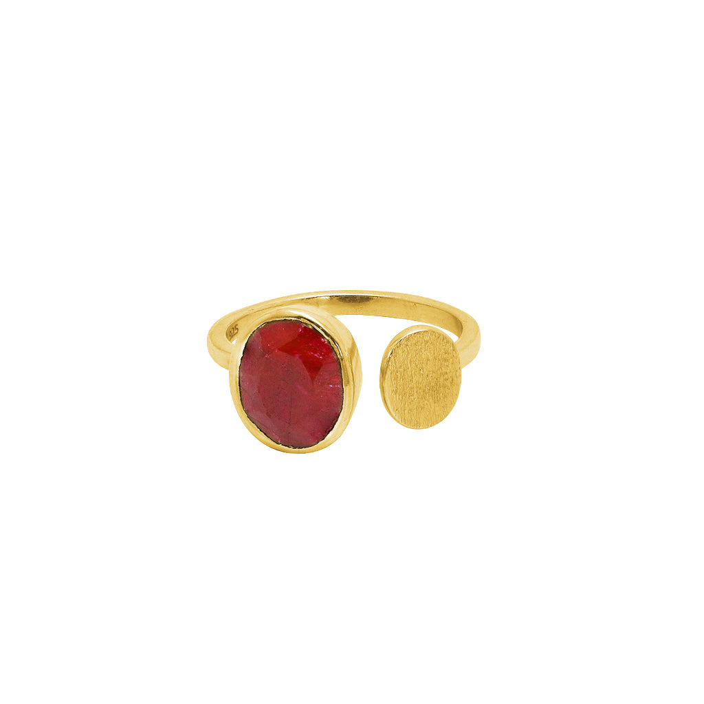 Aliza semi precious 2 micron gold ring