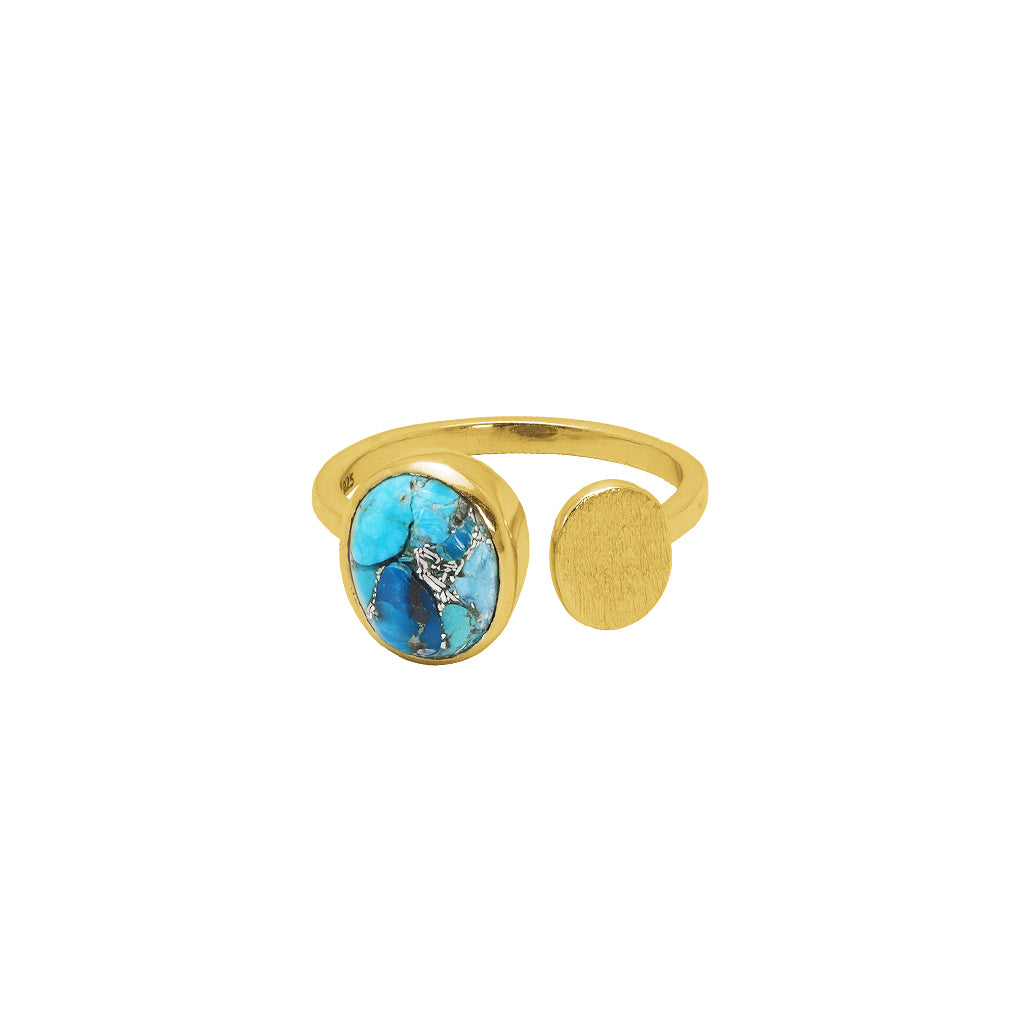Aliza semi precious 2 micron gold ring