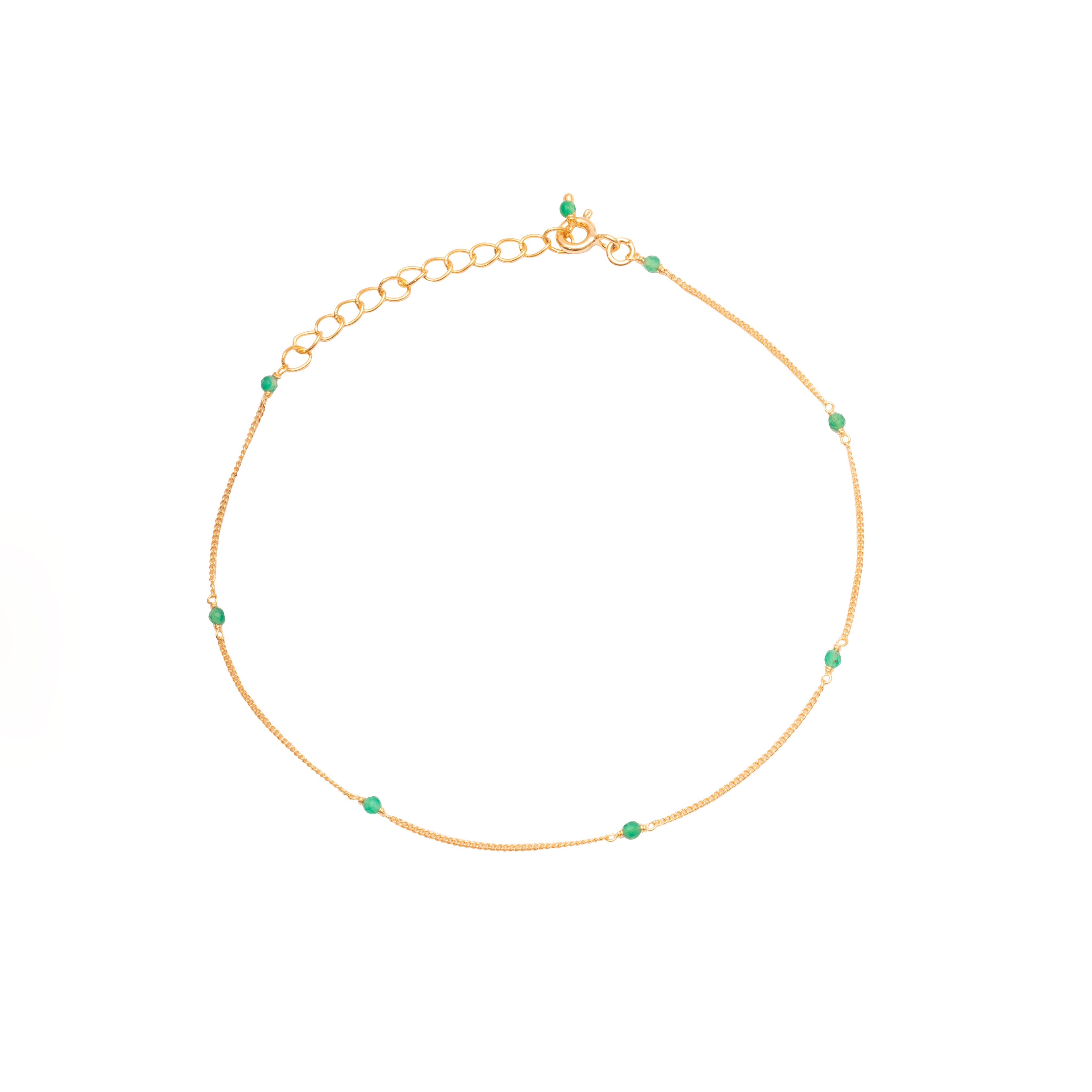 Amalia 2 micron gold semi precious anklet