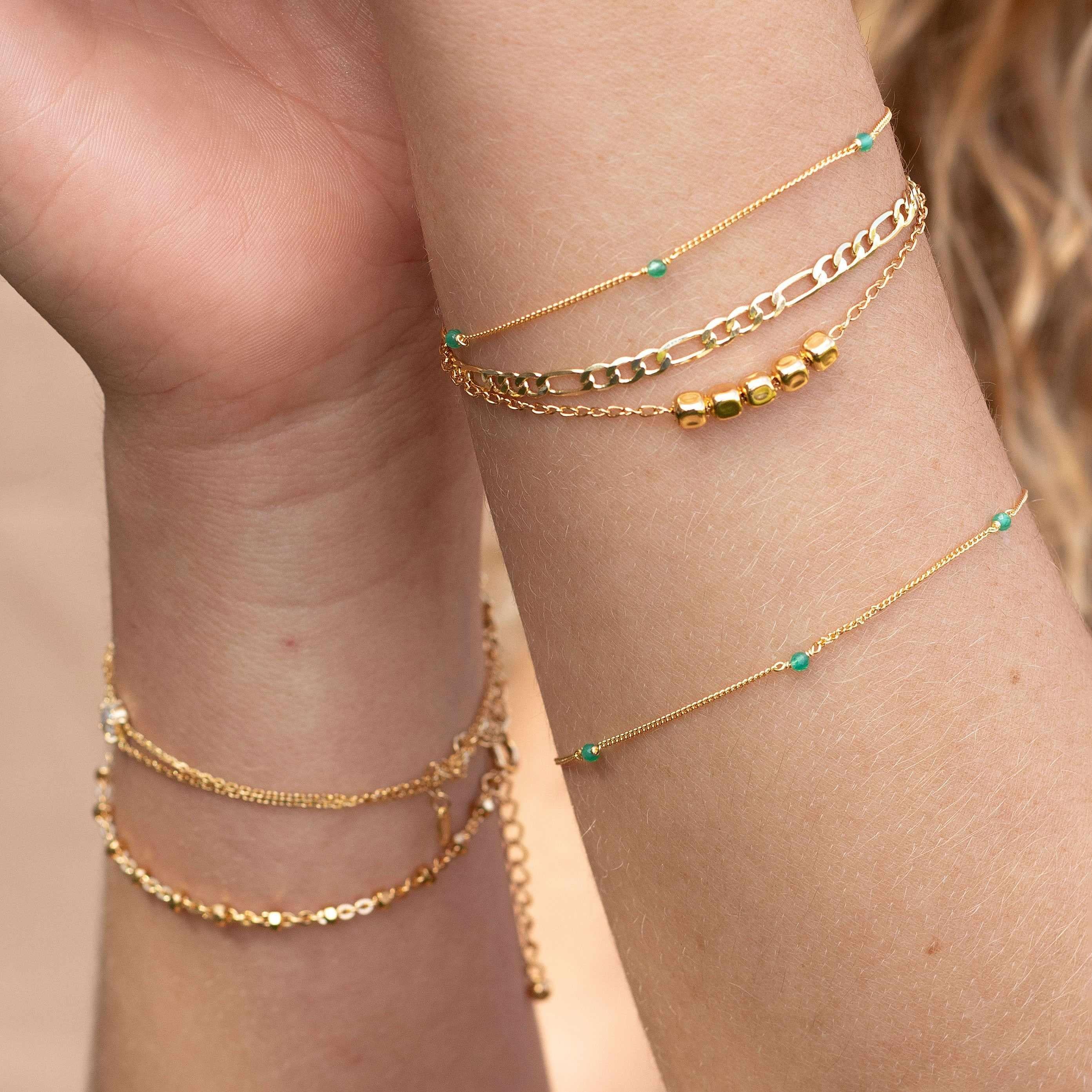 Amalia Gold Natural Stone Bracelet | MEZI