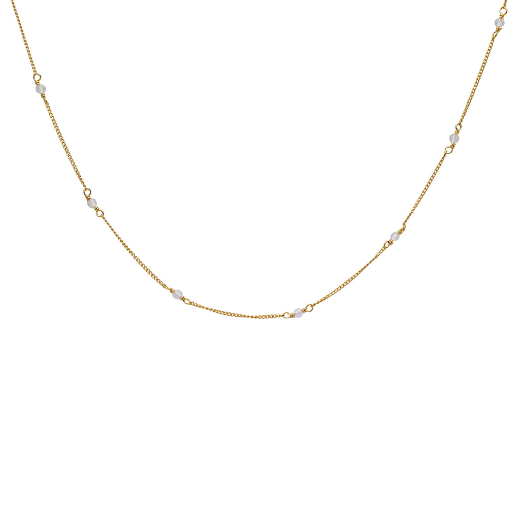 Gold Amalia Natural Stone Necklace - Jewellery | Mezi | MEZI