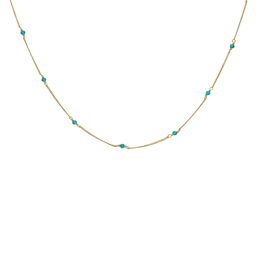 Gold Amalia Natural Stone Necklace - Jewellery | Mezi | MEZI
