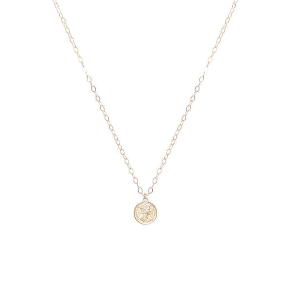 COIN SMALL GOLD FILLED PENDANT-Necklaces-MEZI
