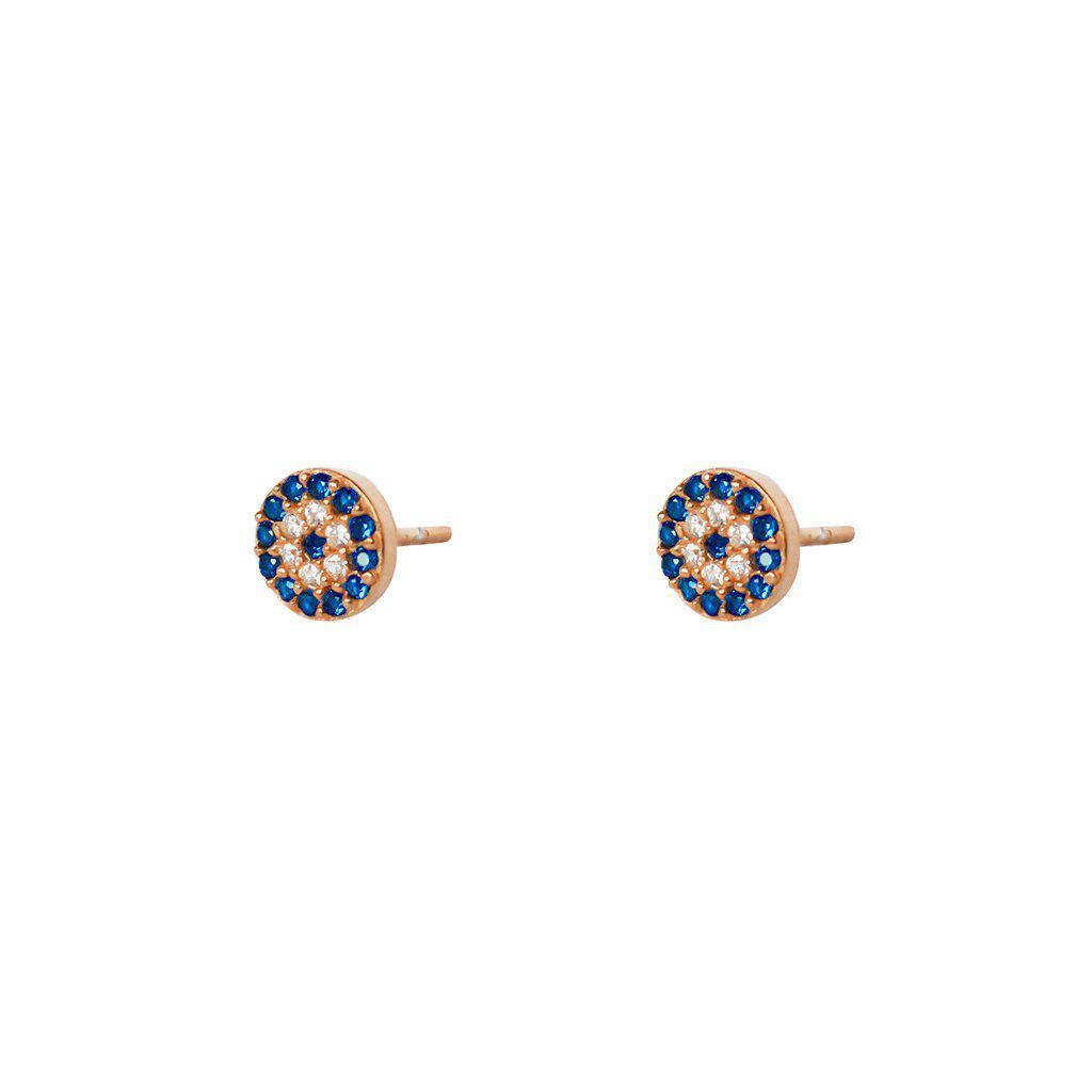 Evil eye gold stud