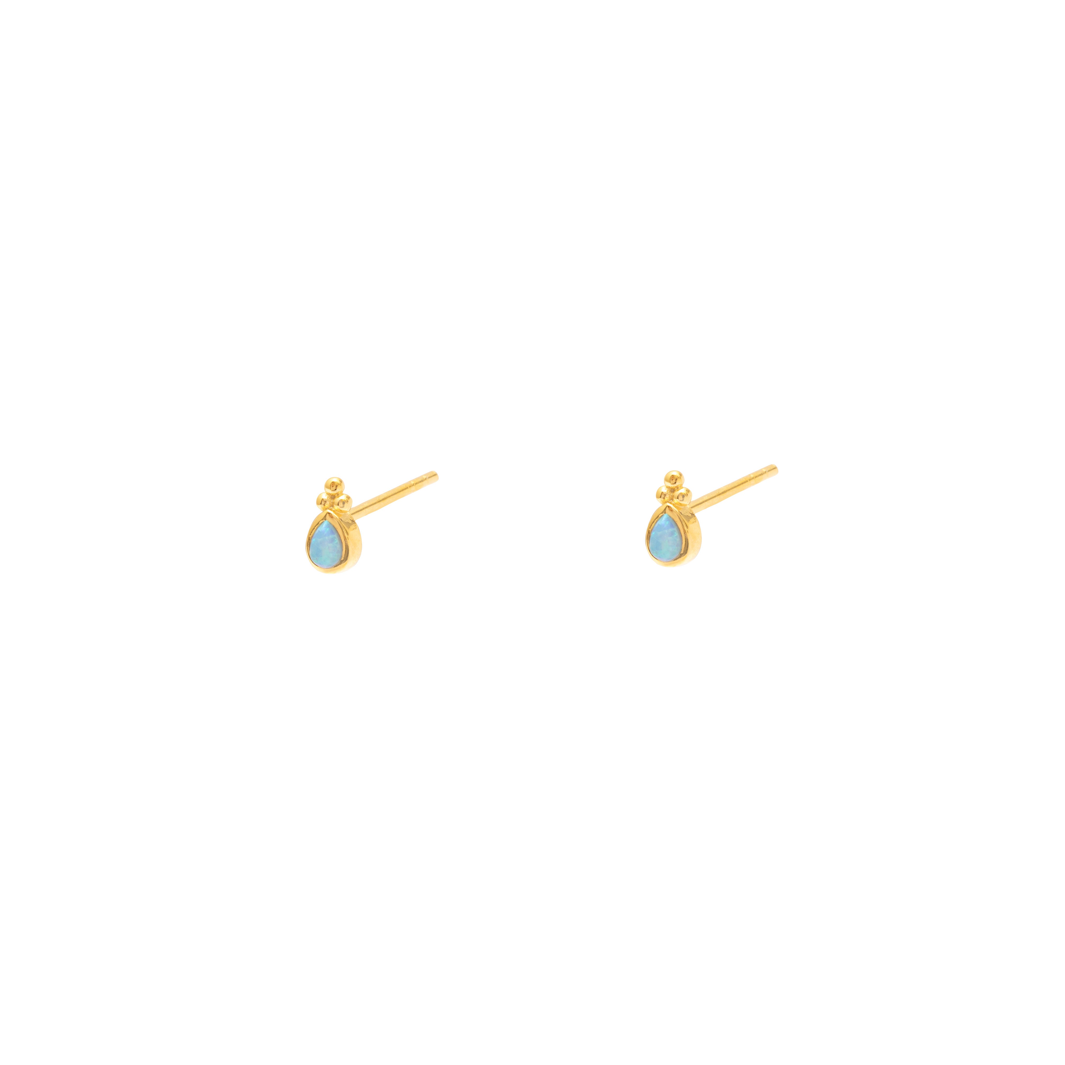 Alno opalite 1 micron gold studs | MEZI