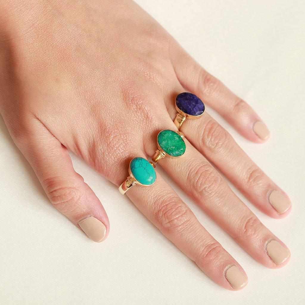 Helma semi-precious stone ring