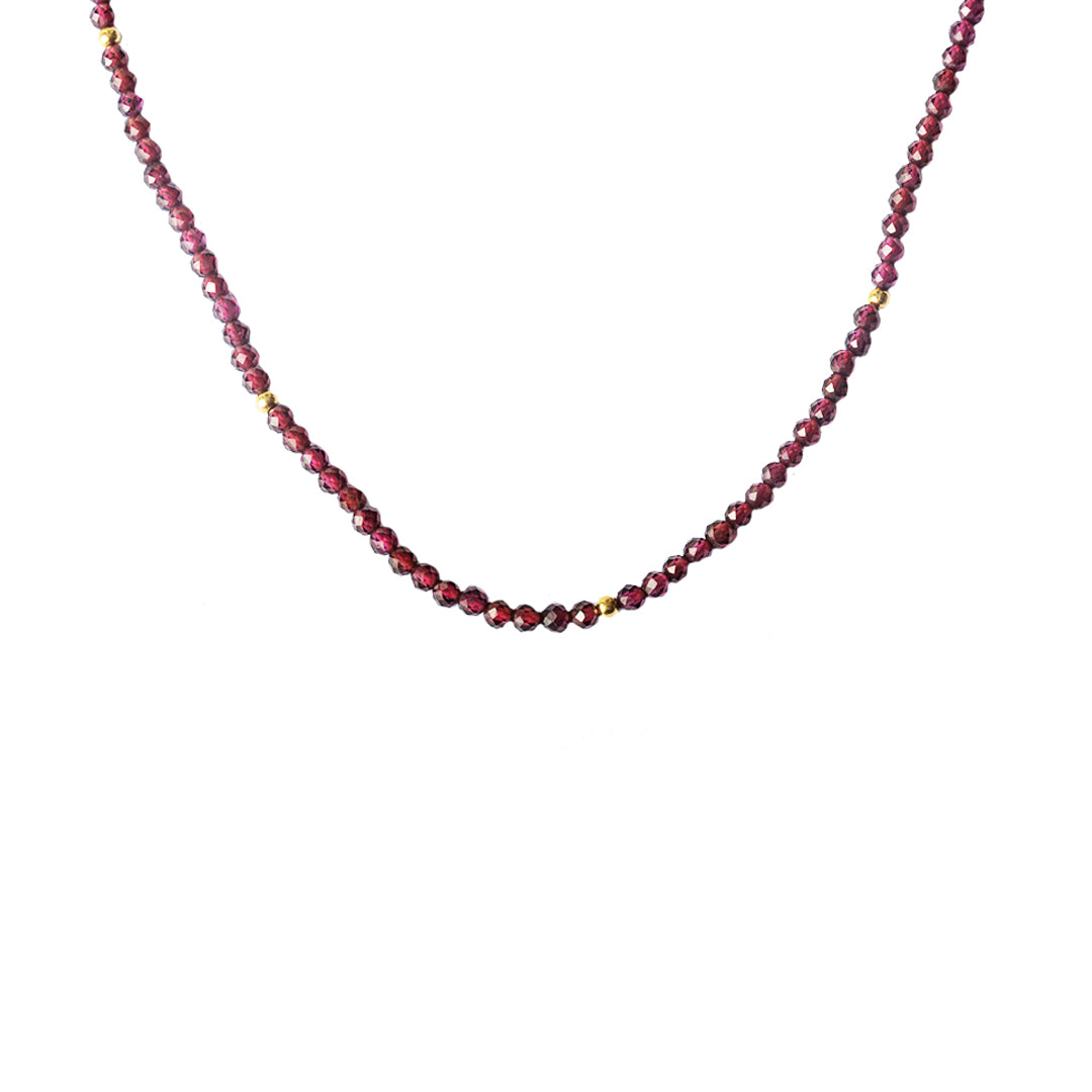 Gold Klara Natural Stone Beaded Necklace - Jewellery | Mezi | MEZI