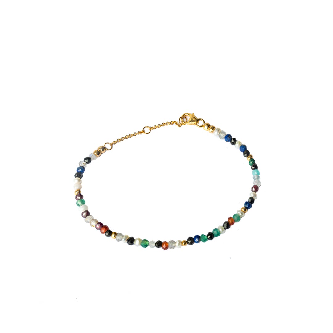 Klara gold vermeil semi precious anklet