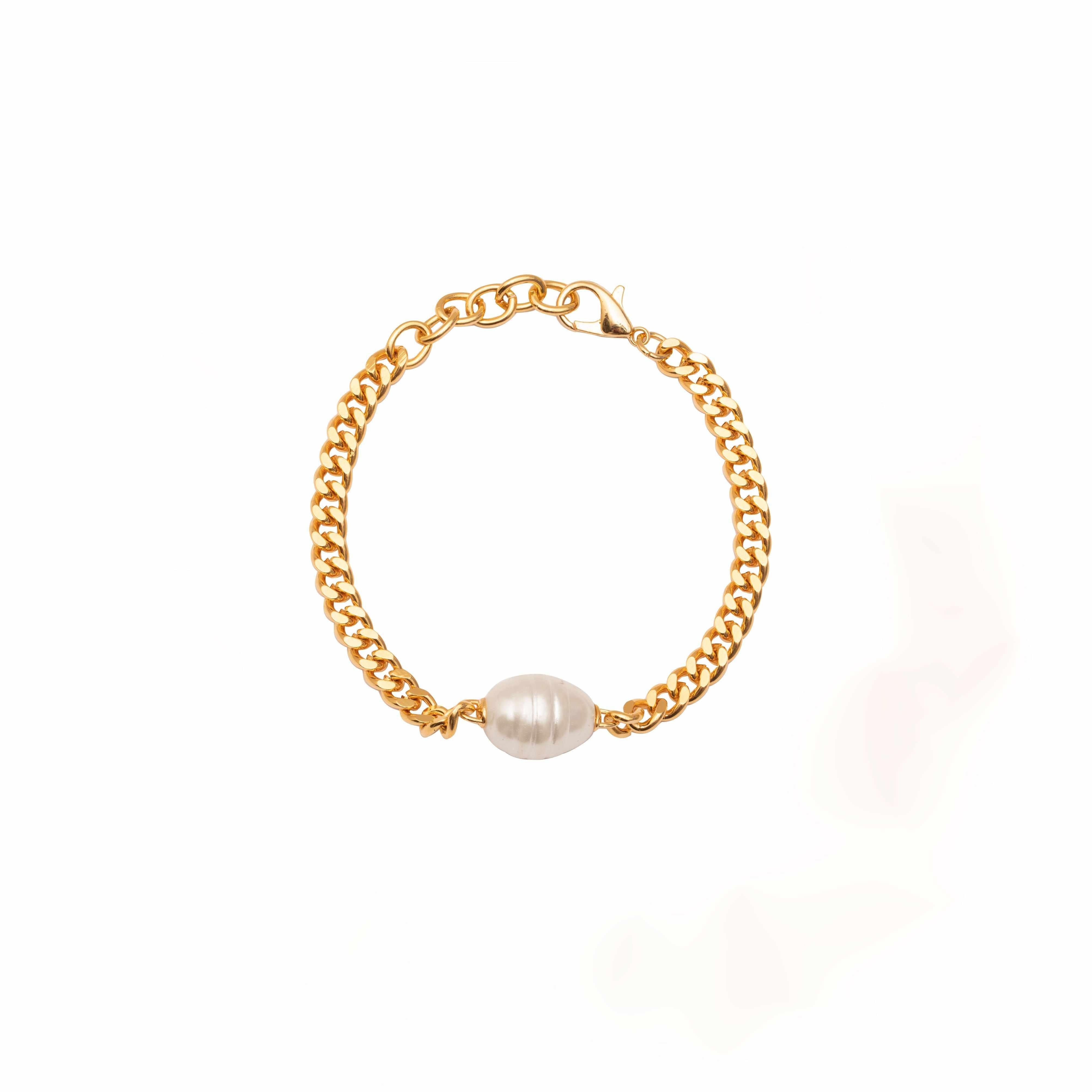 Lavinia chain pearl bracelet | MEZI
