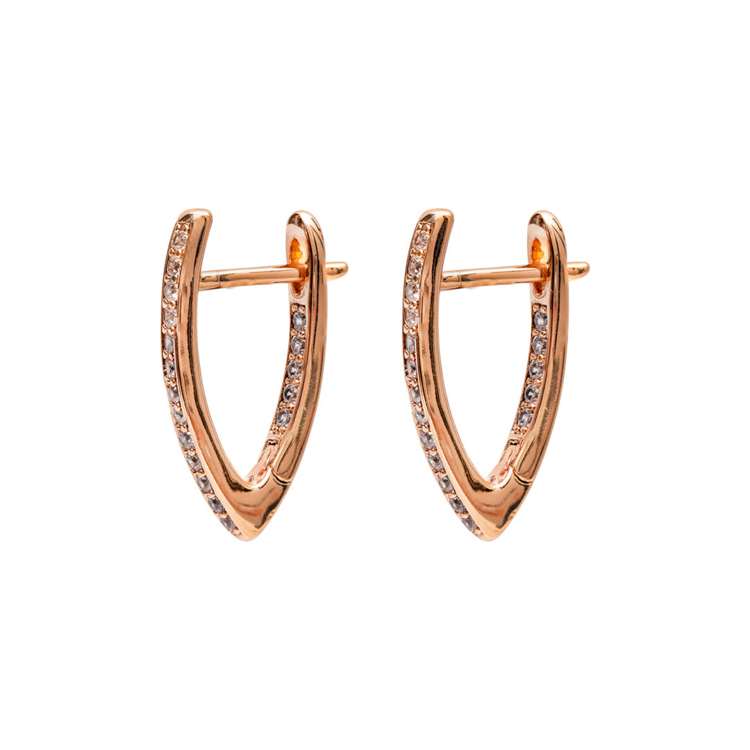 Rose gold online huggie hoop earrings
