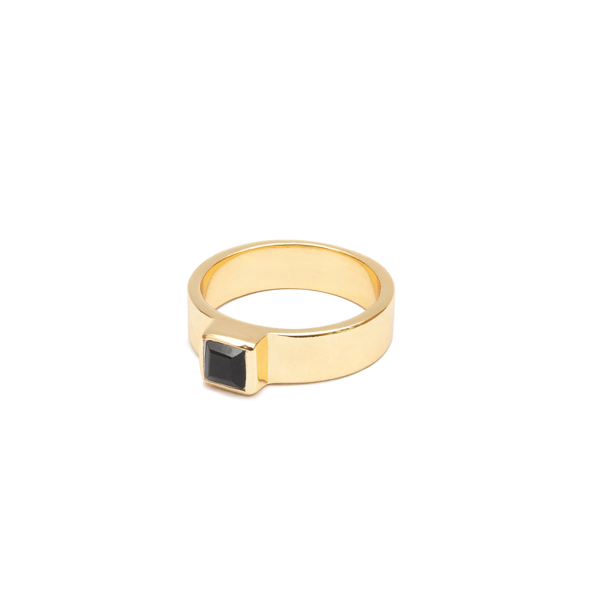Niko rectangle semi-precious gold ring