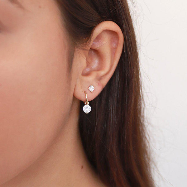Nieve small crystal huggies earrings