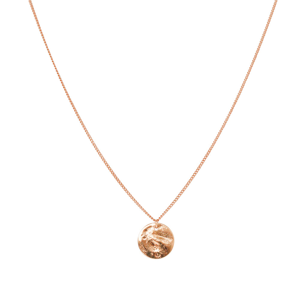 Persys rose gold disc drop pendant