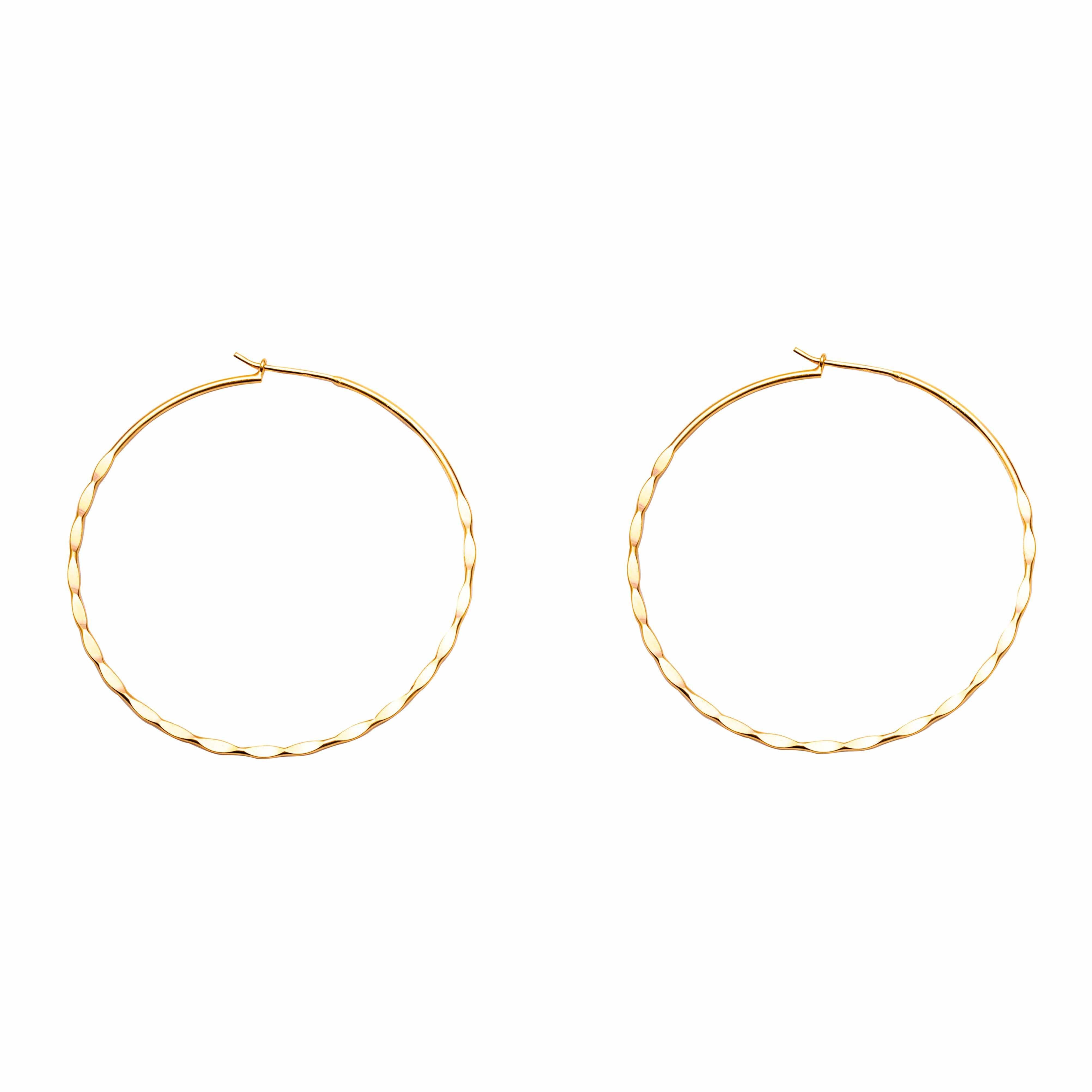 Pippa sterling silver 1 micron gold plated hoops