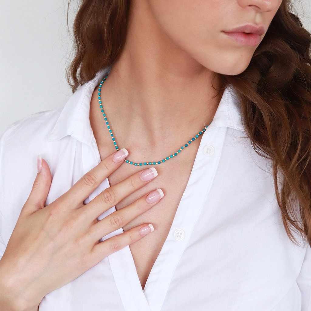 Raegan Precious Stone Necklace For Women Raegan Gold Plated | MEZI
