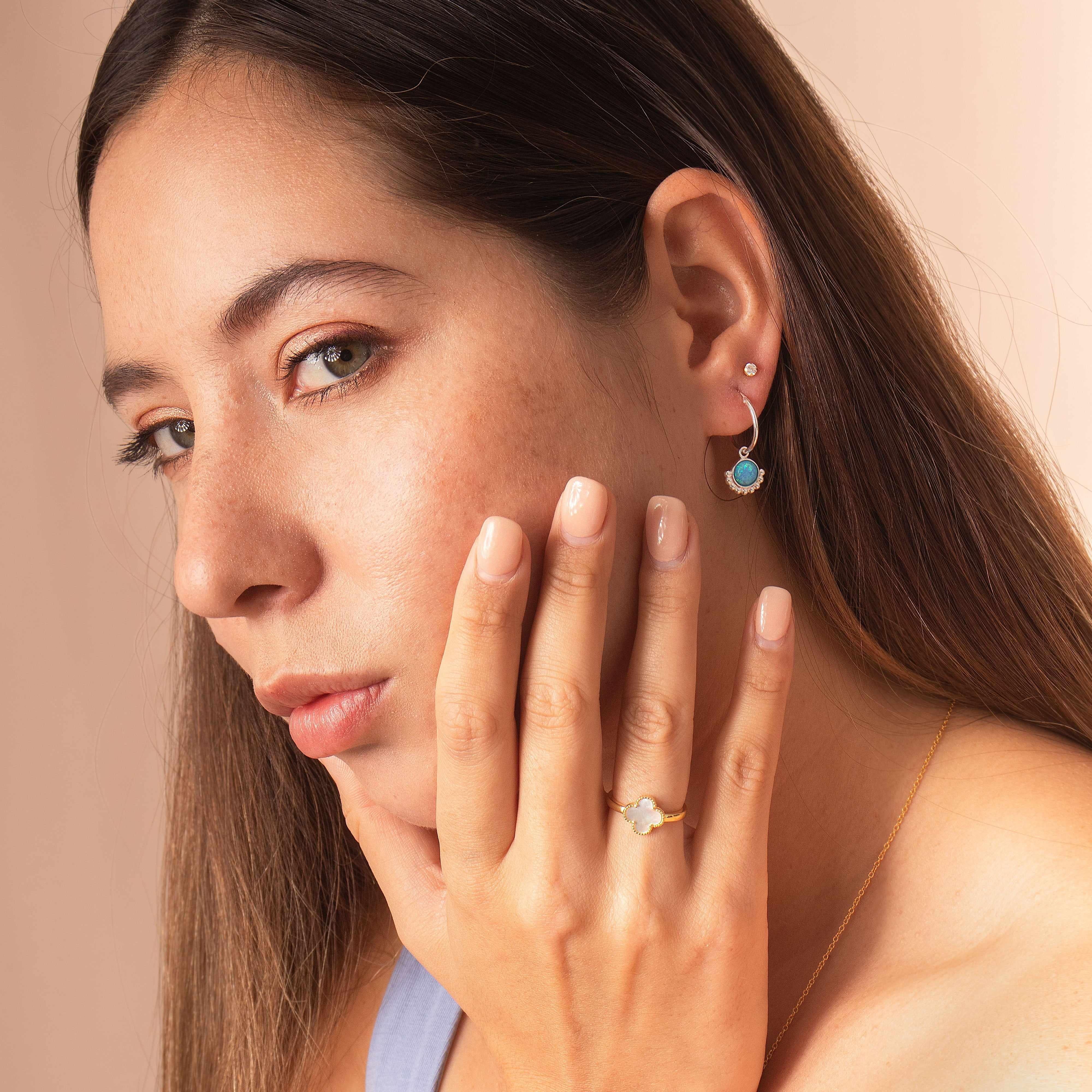 Mahin opalite sleeper drop earrings