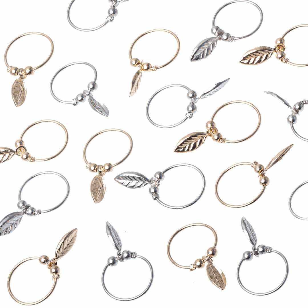 Cyrus leaf charm sleeper earring | MEZI