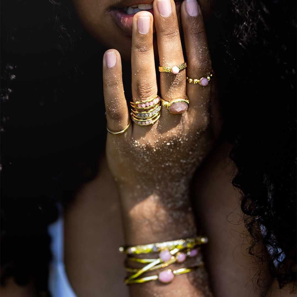 Amoura semi precious gold ring | MEZI
