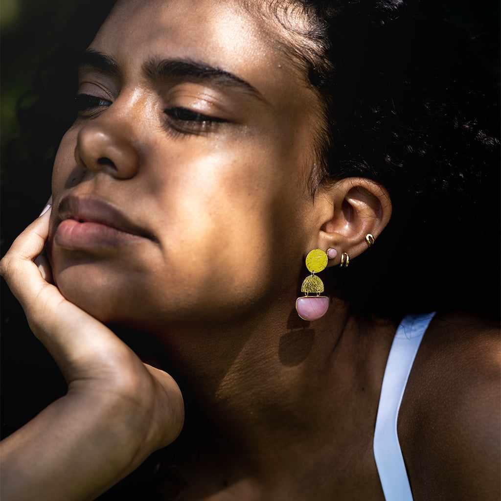 Safiya semi precious gold earrings | MEZI