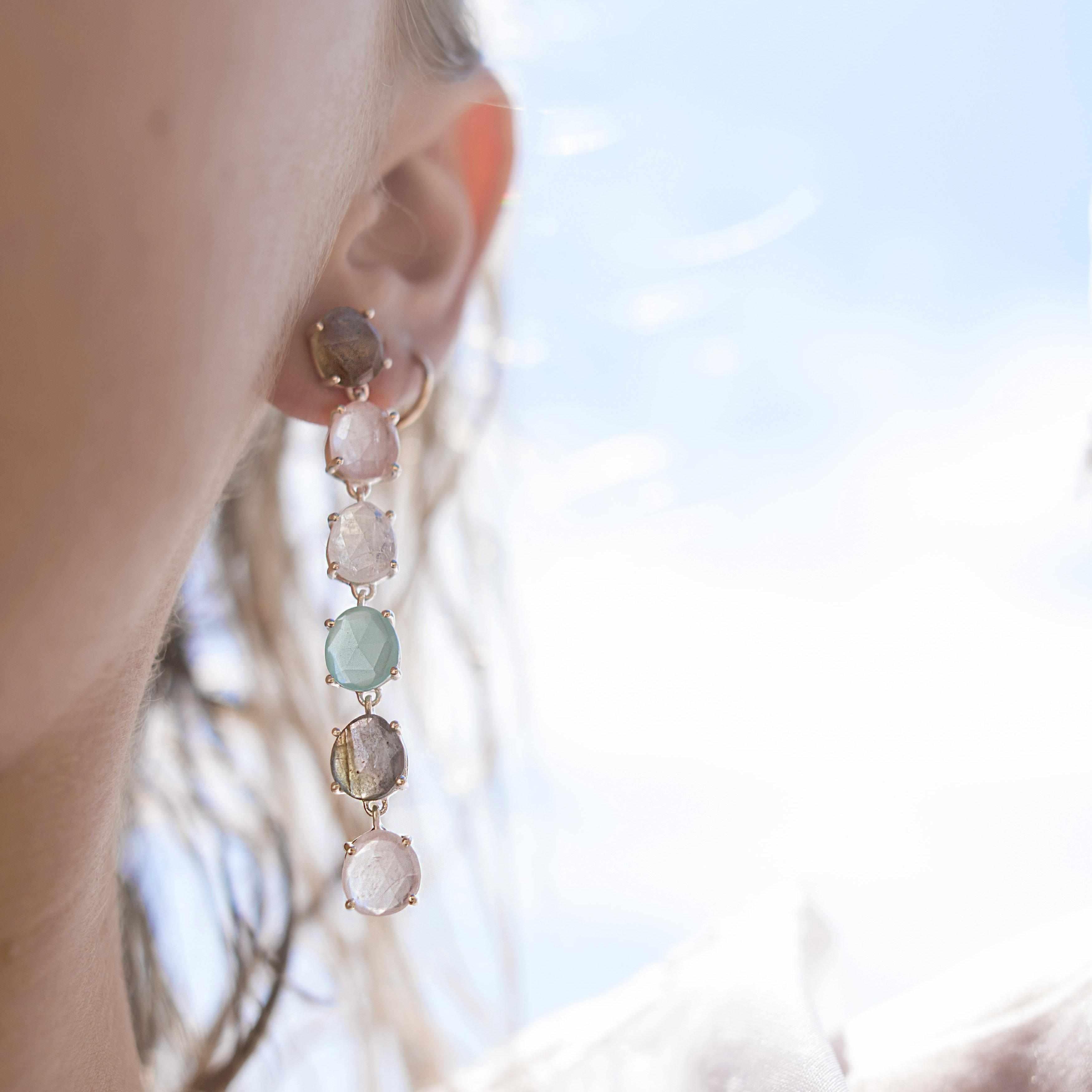 Sol semi precious stone earrings