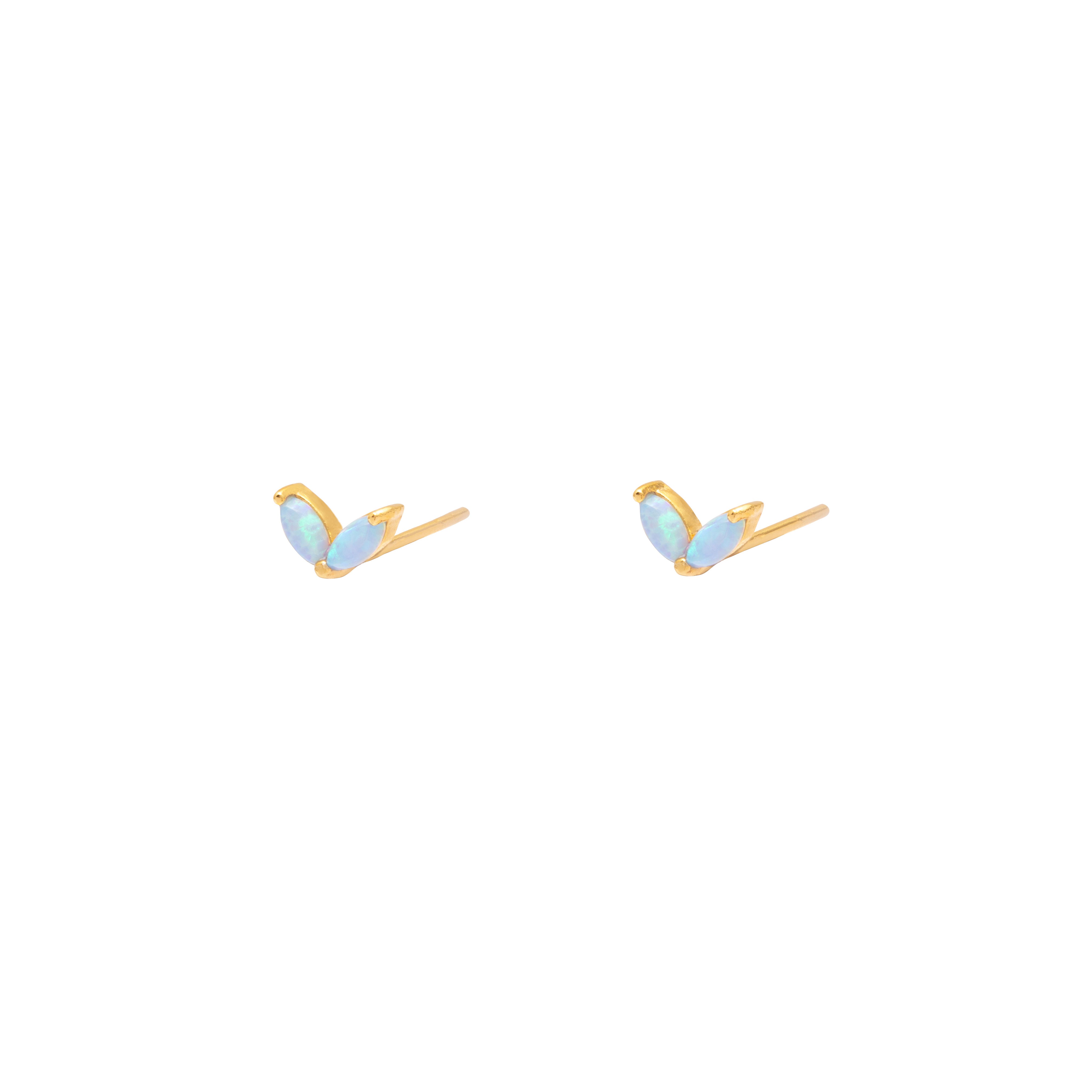 Gweni opalite 1 micron gold studs | MEZI