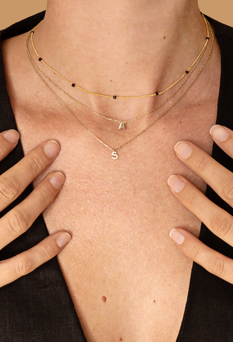 nitial Necklace With Other Pendants