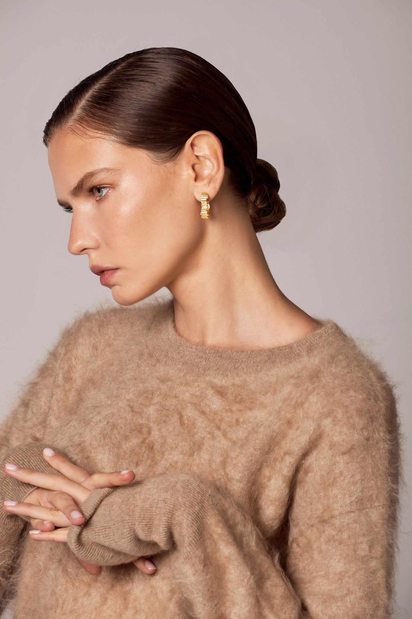 Alba textured hoop earrings