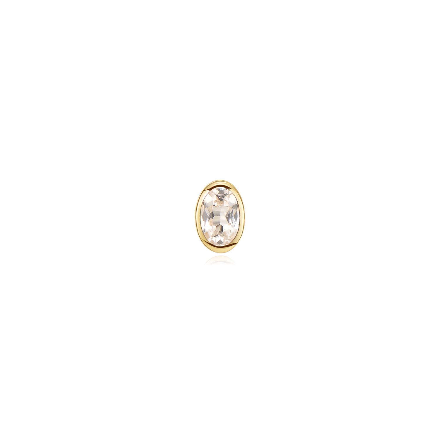 Budapest oval crystal 14k gold labret earring | MEZI
