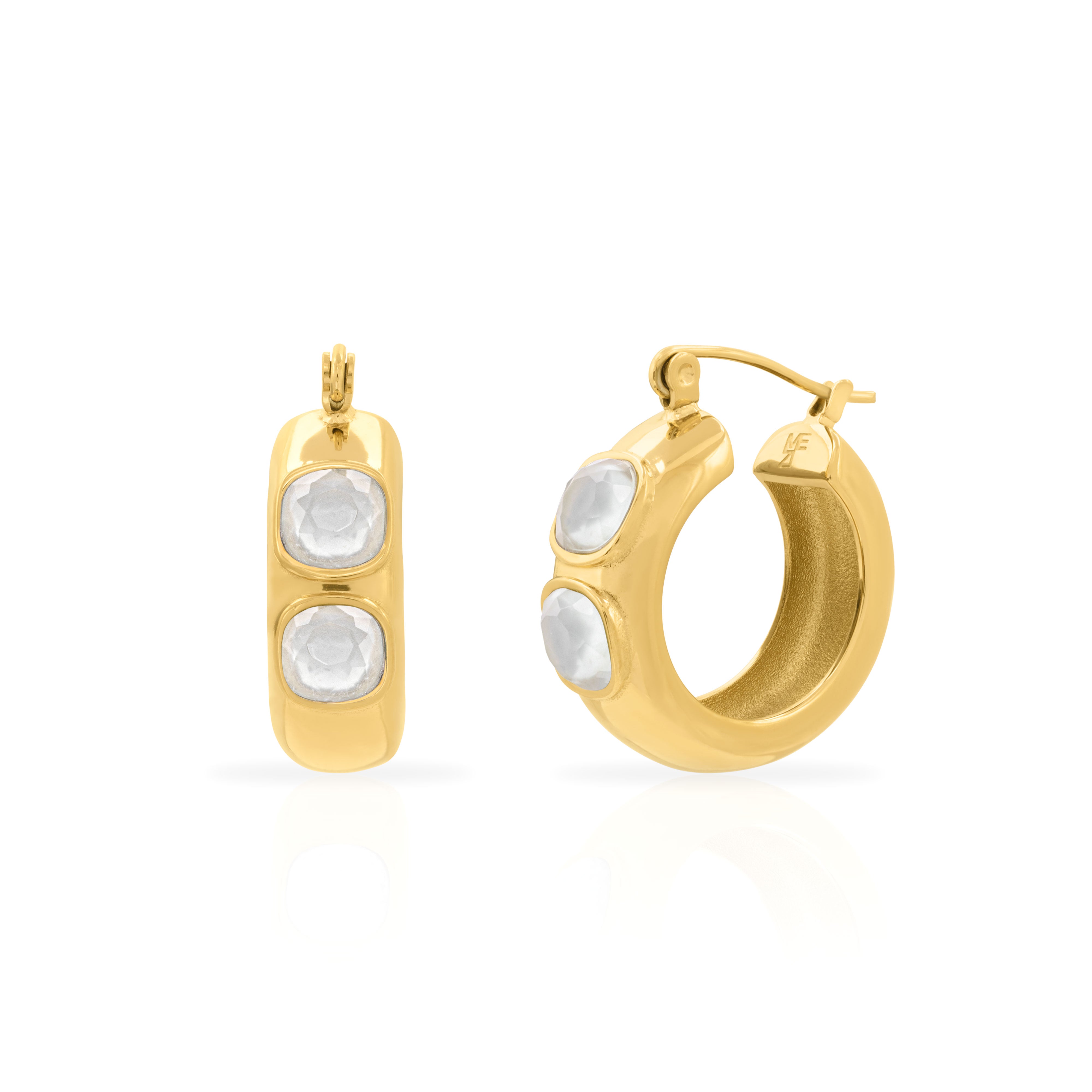 Nola semi-precious hoop earrings - waterproof