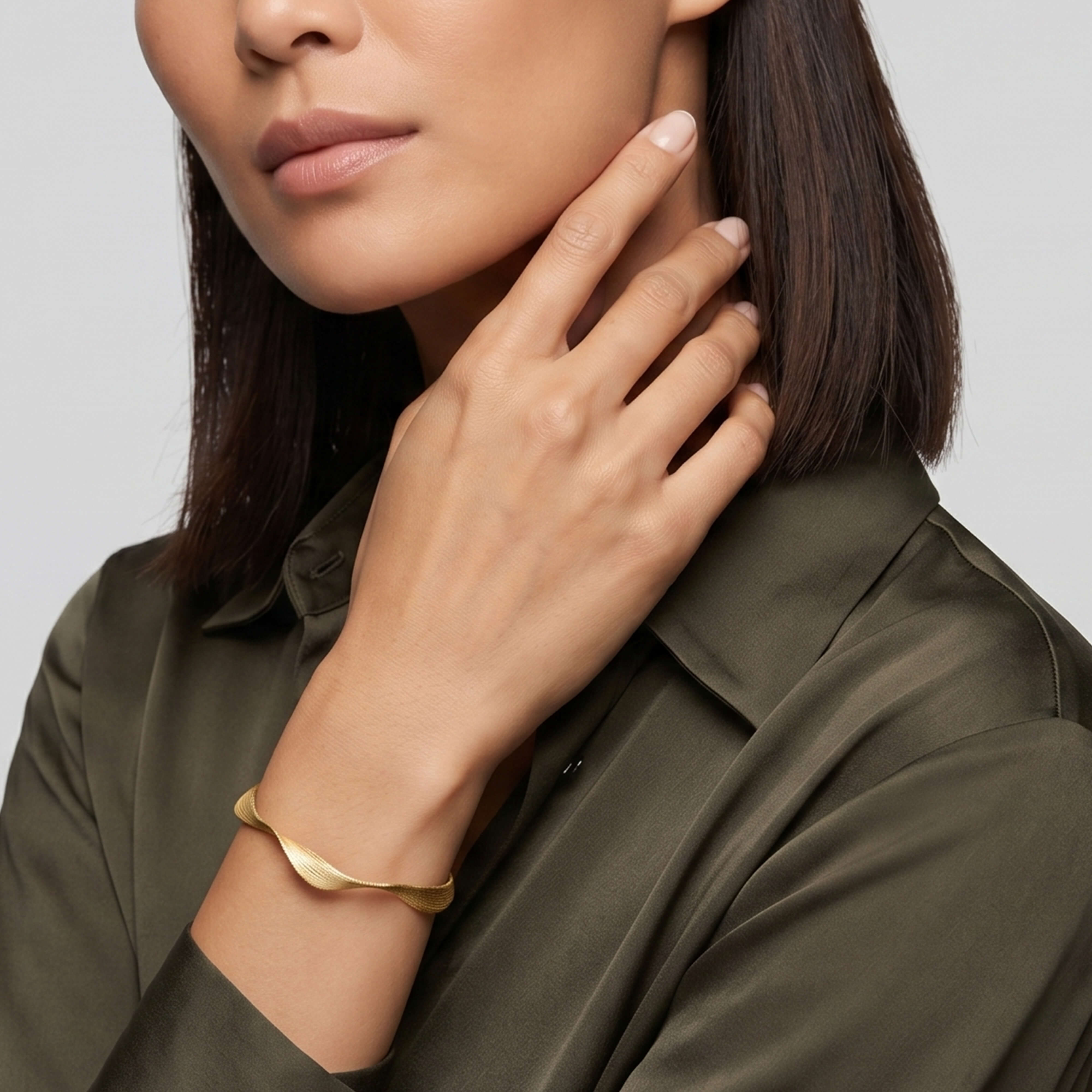 Riven gold cuff bracelet