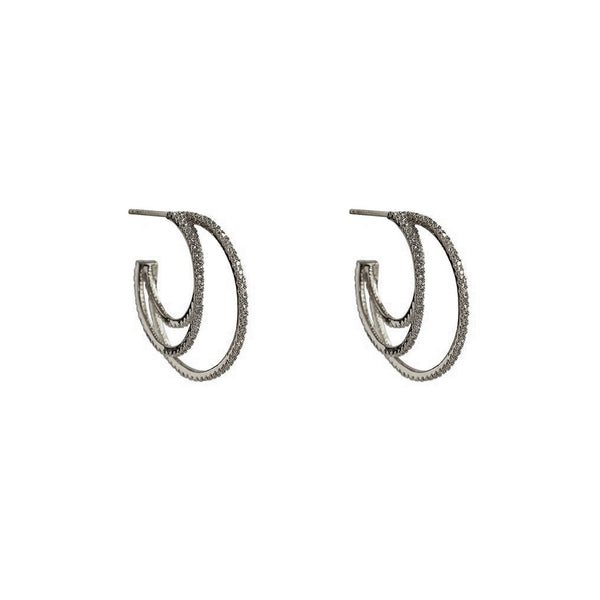 Avni triple crystal hoop earrings