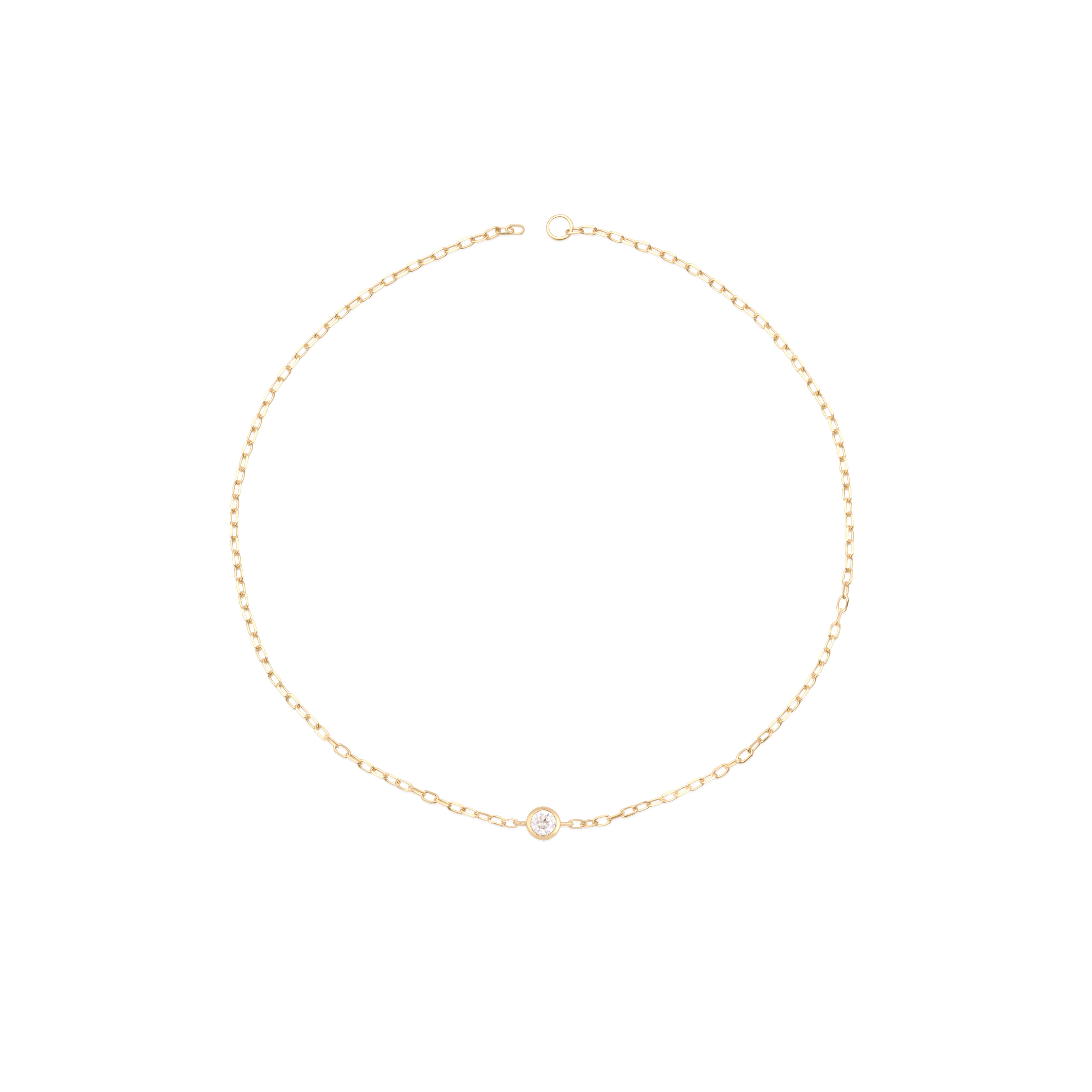 Bezel Moissanite Permanent Bracelet – 14k Gold | Mezi | MEZI
