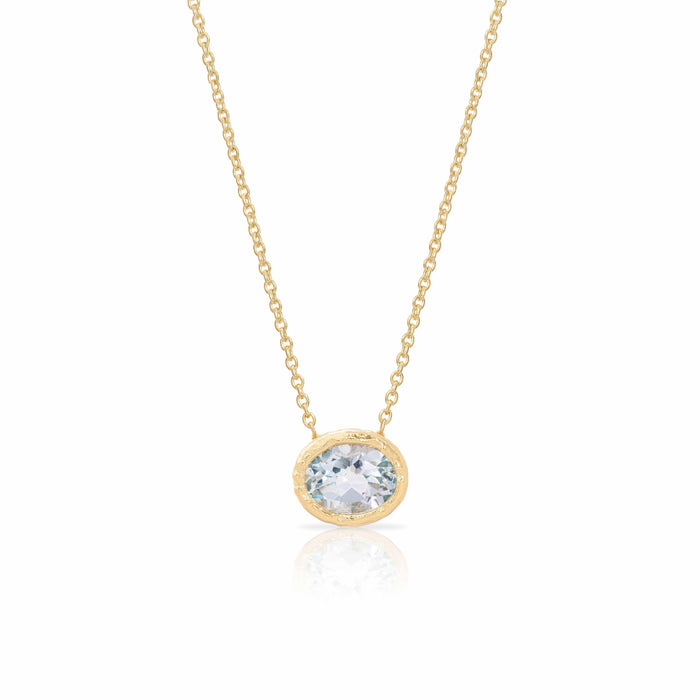 Skystone blue topaz pendant, sterling silver