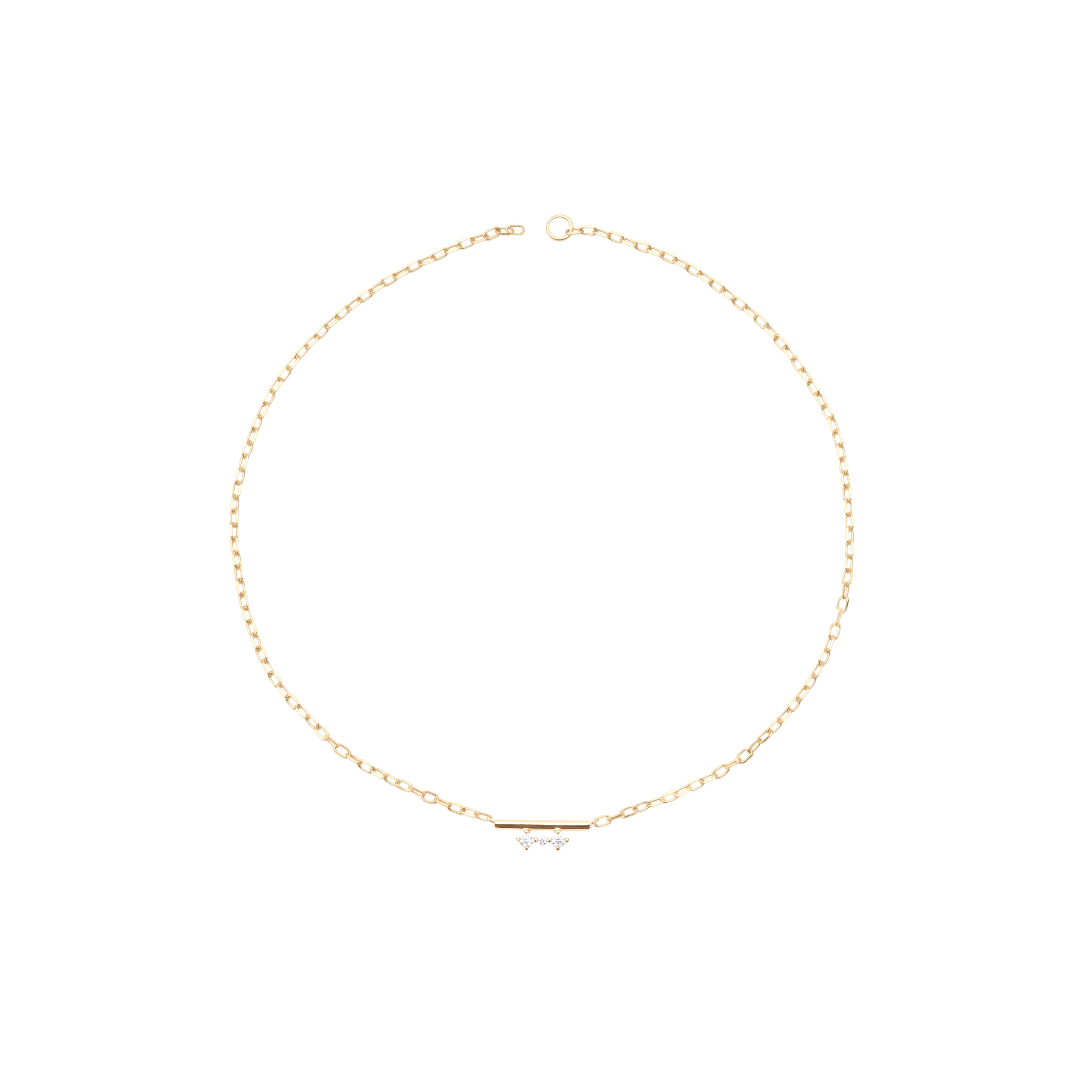 Bow Bar Moissanite Bracelet – 14k Gold Permanent | Mezi | MEZI