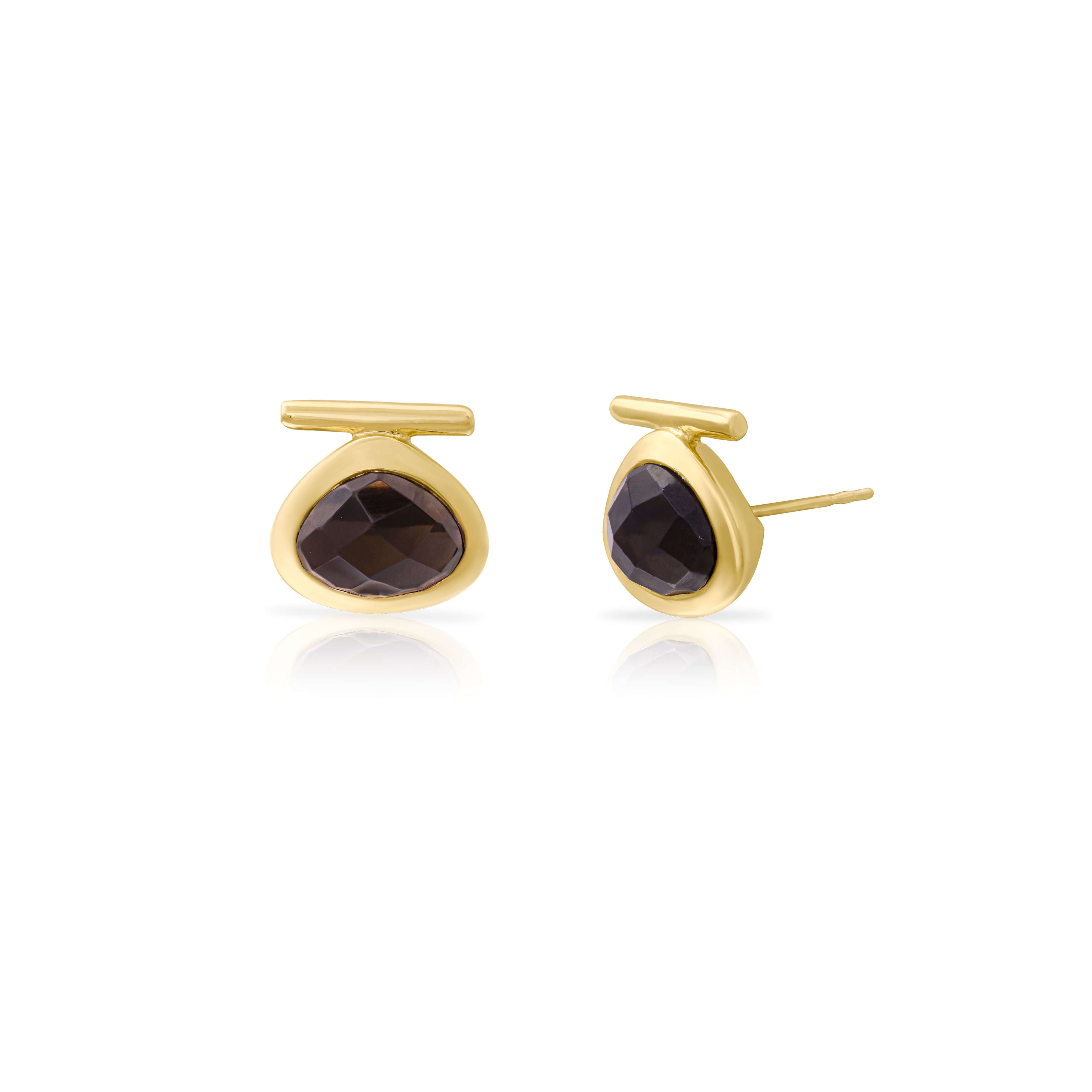 Sapir smoky quartz stud earrings