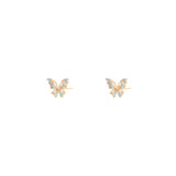 Butterfly blue tone crystal studs