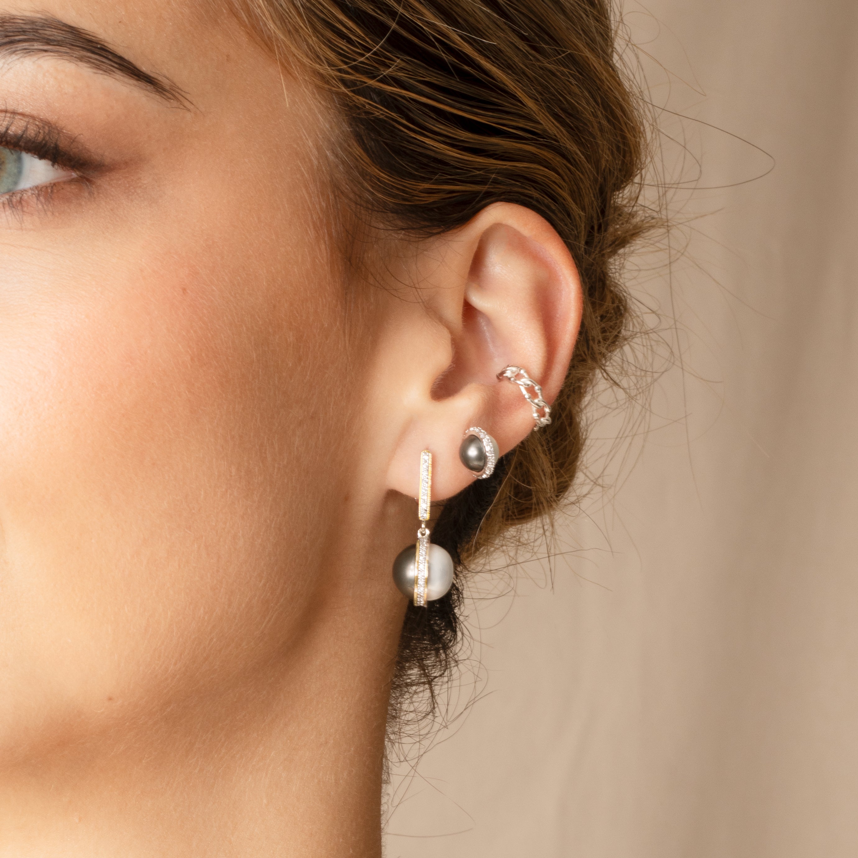 Charlotte double sided pearl studs | MEZI