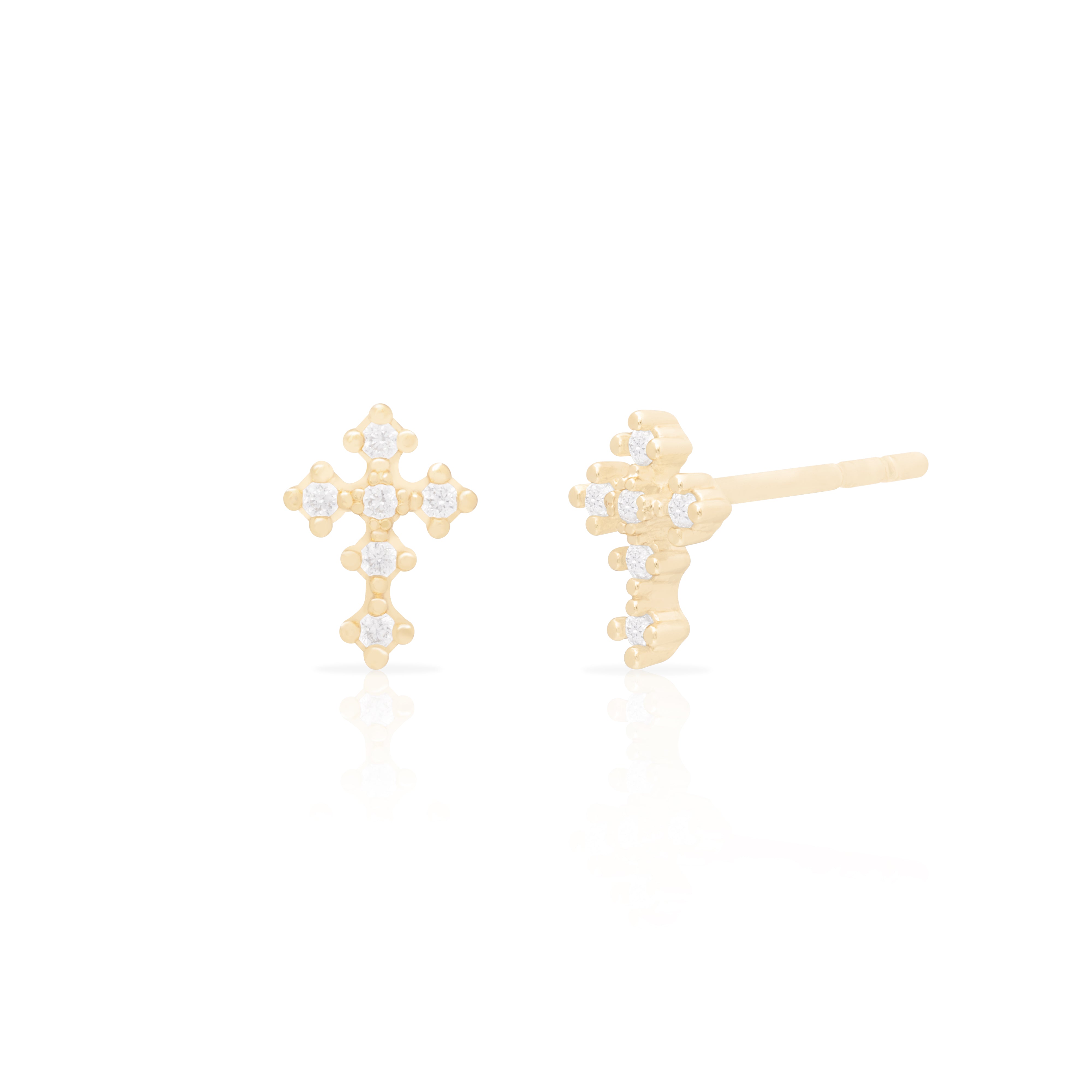 Holly cross stud earrings