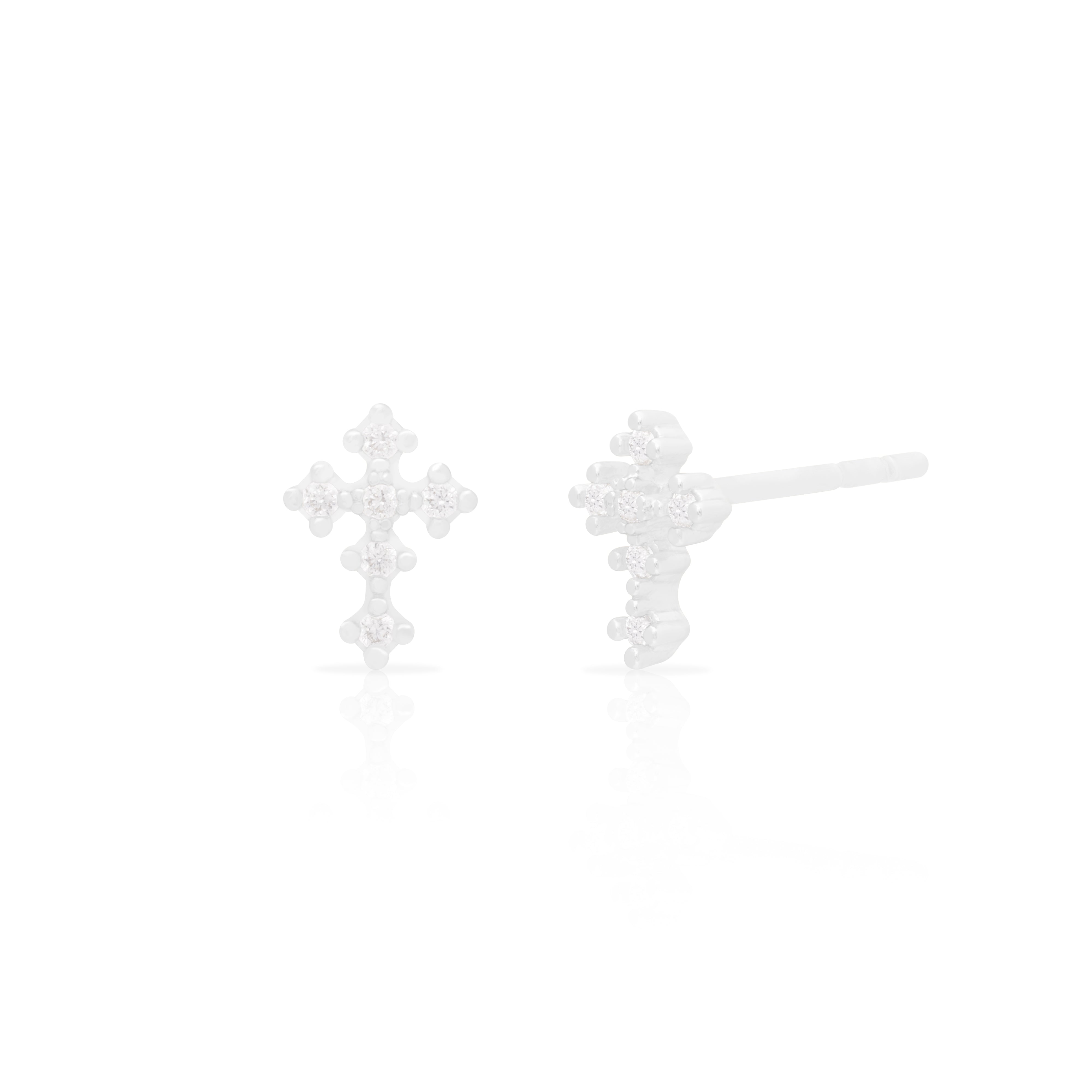 Holly cross stud earrings