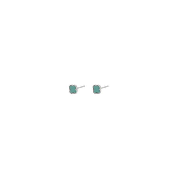 Clover turquoise mini studs
