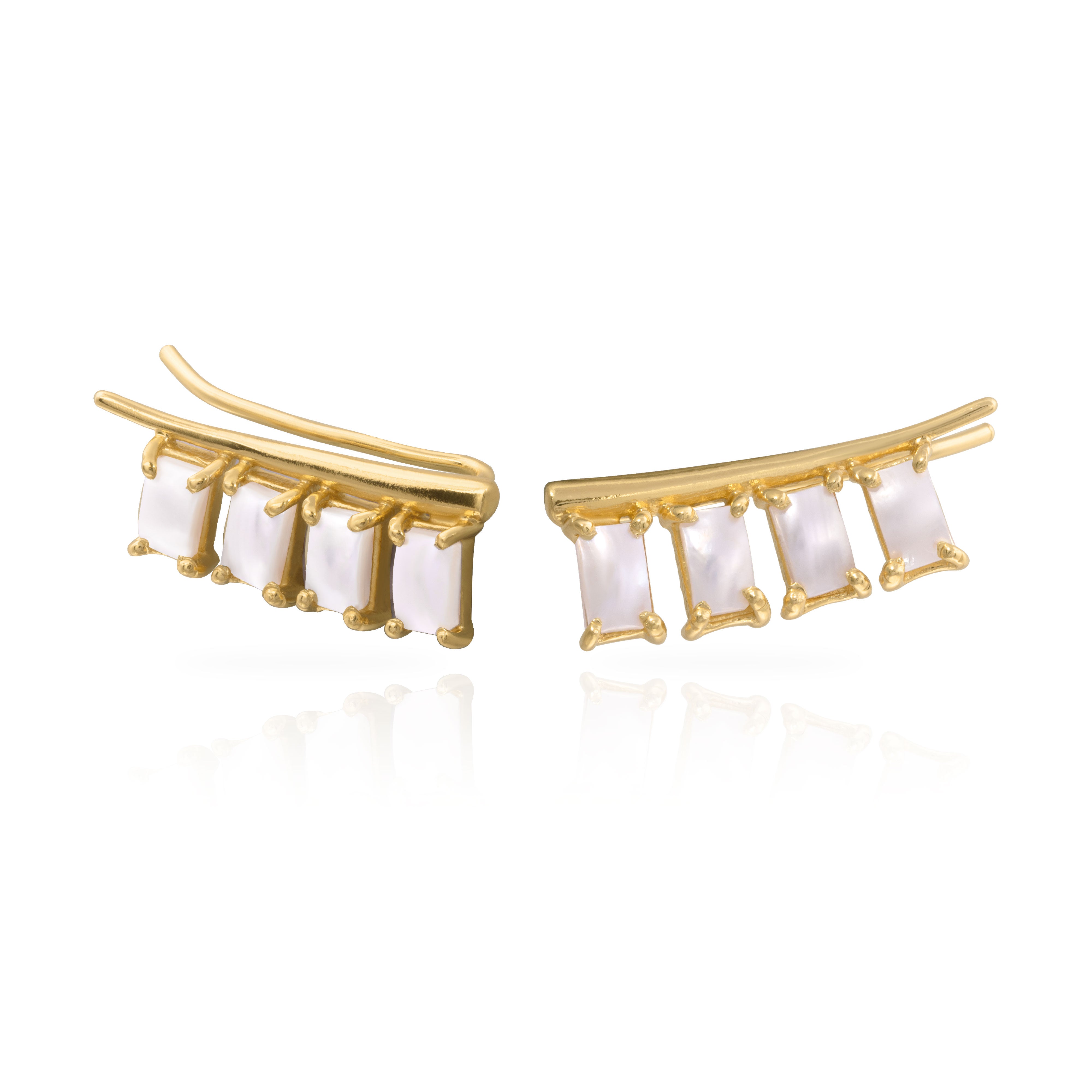 Azra crawler gold plated semi-precious stone earrings