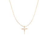 Cross crystal & pearl necklace