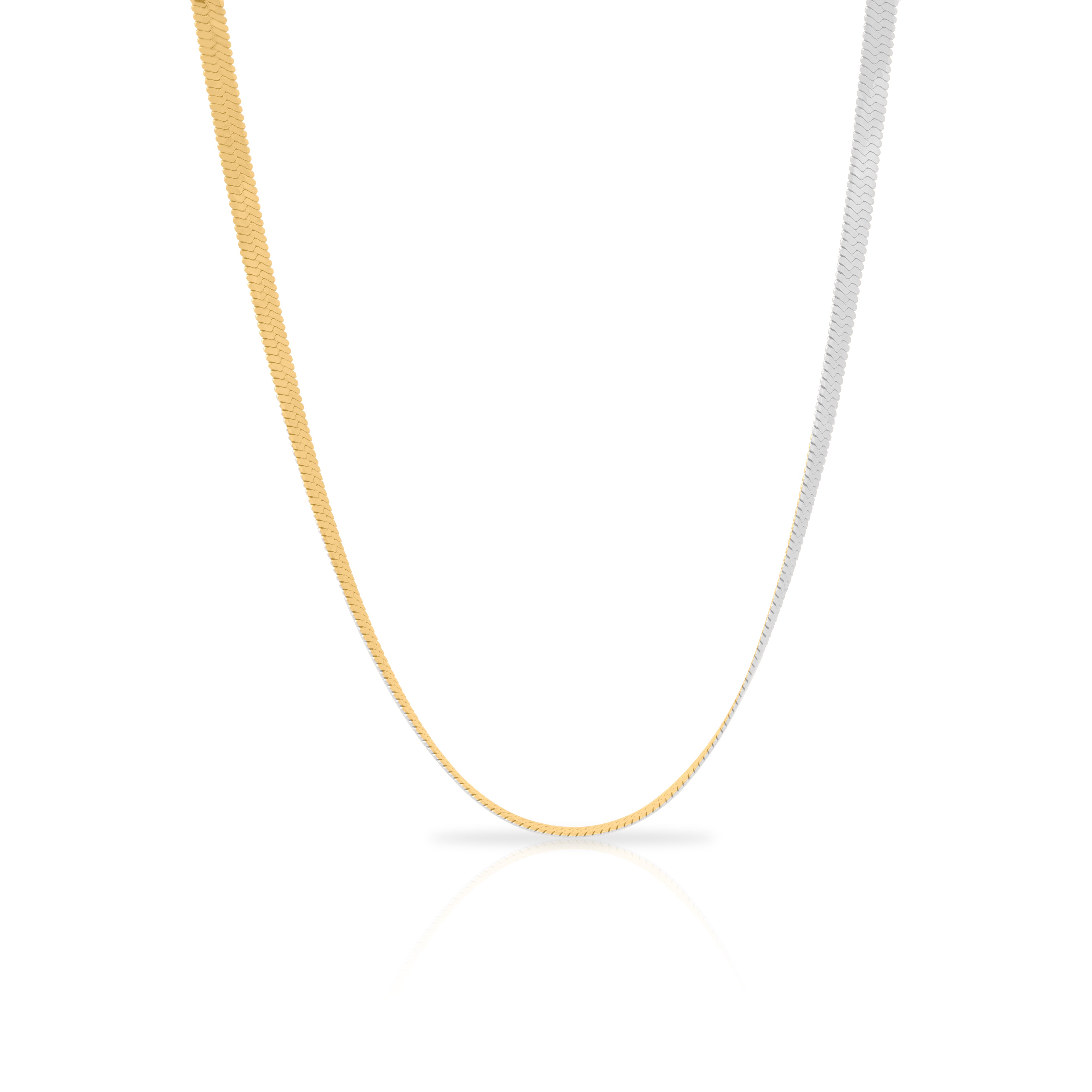 Snake chain mix double sided necklace