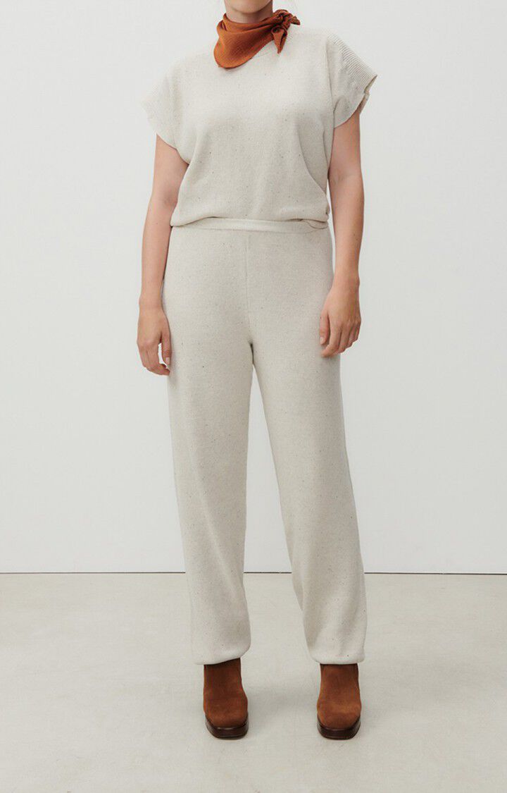 American Vintage Pants Melange Ecru | DOZ05A